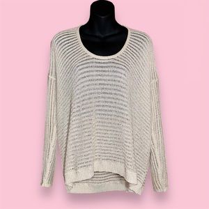 ❤️2/$20 DEAL❤️ Jennifer Lopez Y2K Sheer Shimmer Sweater Blouse Small